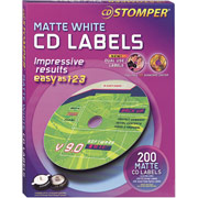 Avery CD Stomper Laser/Inkjet Matte CD Labels, 200/Pack