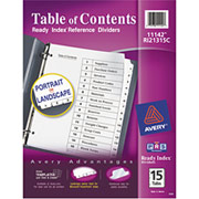 Avery Classic Black & White Ready Index Dividers, 15-Tab