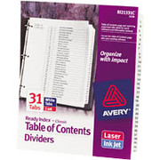 Avery Classic Black & White Ready Index Dividers, 31-Tab