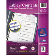 Avery Classic Black & White Ready Index Dividers, 5-Tab
