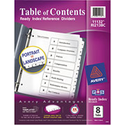 Avery Classic Black & White Ready Index Dividers, 8-Tab
