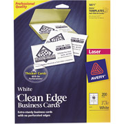 Avery Clean Edge Laser Business Cards, White, 2" x 3 1/2"