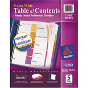 Avery Extra-Wide Table of Contents Dividers, Multicolor, 5-Tab