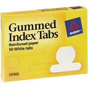Avery Gummed Index Tabs, White Round Tabs