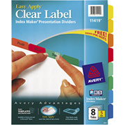 Avery Index Maker Clear Label Dividers, 8-Tab, Multicolor, 5/Sets