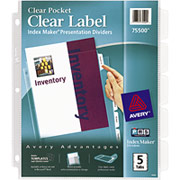 Avery Index Maker Clear View Divider, 5-Tab