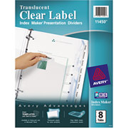 Avery Index Maker Translucent Clear Label Dividers, 8-Tab Clear