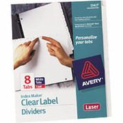 Avery Index Maker Unpunched Clear Dividers, White, 8-Tab