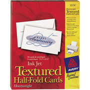 Avery Inkjet Half-Fold Greeting Cards, White, Textured, 5 1/2" x 8 1/2"
