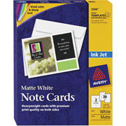 Avery Inkjet Notecards, White, Matte Finish, 30 Pack