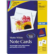 Avery Inkjet Notecards, White, Matte Finish, 60 Pack