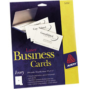 Avery Laser Business Cards, Ivory, 2" x 3 1/2", 250/Cards