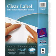 Avery Laser Printer Index Maker Clear Label Dividers, 8-Tab Set, 25/Sets