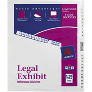 Avery Legal Exhibit Dividers, 1-25