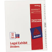 Avery Legal Exhibit Dividers, 51-75