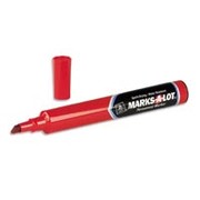Avery Marks-A-Lot Permanent Markers, Chisel Tip, Red, Dozen