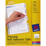 Avery Printable Repositionable Plastic Tabs, 1-1/4 x 1, 96 Tabs/Pack, White