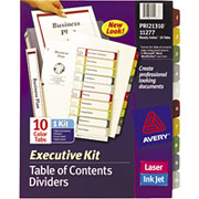 Avery Ready Index Multicolor Table of Contents Dividers, 10-Tab
