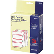 Avery Red-Border Shipping Labels, 2-15/16" x 4", 500/Pack