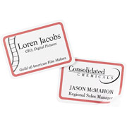 Avery Self-Adhesive Name Badge Labels, 2 1/3" x 3 3/8", White with Red Border, 400/Pack