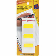 Avery Yellow Write-on Tabs, 48/Pack
