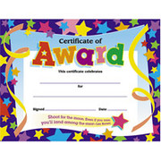 Award Certificates, Certificate of Award