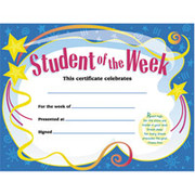 Award Certificates, Student of the Week