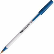 BIC Round Stic Ballpoint Pens, Fine Point, Blue, Dozen
