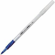 BIC Round Stic Grip Ballpoint Pens, Fine Point, Blue, Dozen