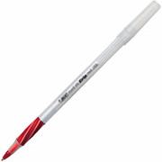 BIC Round Stic Grip Ballpoint Pens, Fine Point, Red, Dozen