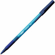 BIC Soft Feel Ballpoint Pens, Fine Point, Blue, Dozen