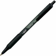 BIC Soft Feel Retractable Ballpoint Pens, Fine Point, Black, Dozen