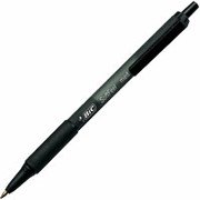 BIC Soft Feel Retractable Ballpoint Pens, Medium Point, Black, Dozen