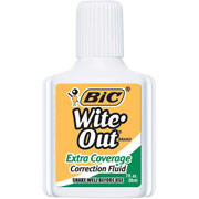 BIC Wite-Out Extra Coverage Correction Fluid, White, 3 Pack