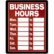 Back-Lit Sign - "Business Hours"