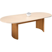 Basyx Oval Conference Table Base, Medium Oak