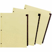 Black Leather Tab Dividers, Black, A-Z