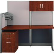 Bush Office-in-an-Hour Straight Workstation with Panels and Storage