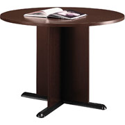 Bush Westfield Round Conference Table, Mocha Cherry