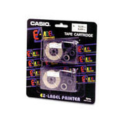 Casio Label Maker Tape, 18mm, black on white, 2/Pack