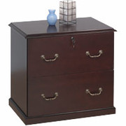 Cherry Wood Veneer Lateral File Cabinets, 2-Drawer