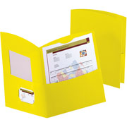 Contour Two Pocket Portfolios, Yellow, 25/Box