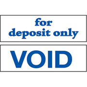 Cosco Accu-Stamp One-Color Dual Message Stamps, "VOID/FOR DEPOSIT ONLY"
