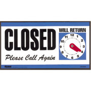 Cosco Open/Closed Sign with Clock, 6" x 11 1/2"