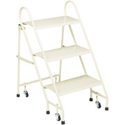 Cramer Folding 3-Step Steel Ladder, Top Step 27" High, Beige