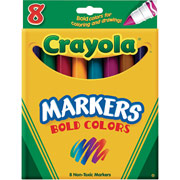 Crayola Bold Markers, Broad Line, 8/Box