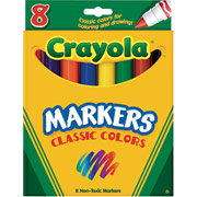 Crayola Classic Markers, Broad Line, 8/Box