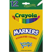Crayola Washable Markers, Fine Line, 12/Box