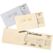 Custom Gift Certificates - Gold Foil Embossed