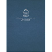Custom Linen Double Pocket Presentation Folders, Dark Blue
